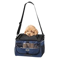 Navaris Hundekorb Fahrrad vorne - Hundefahrradkorb vorn - Fahrradkorb Hund - Für Hunde bis zu 10 kg - Praktische Zusatztaschen - Fahrradkorb Lenker mit Trageriemen - Blau