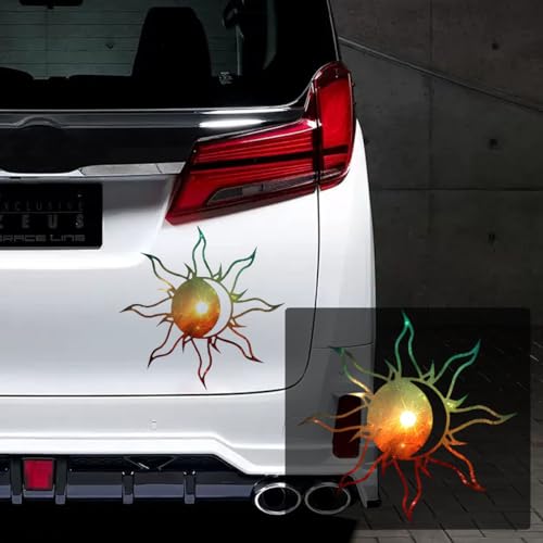 Image of LAINLOY Galaxy Sun and Moon Sticker Decal, Waterproof Vinyl Sticker, Automobile Bumper Decoration Decal, Universal Exterior Accessories for Car, Truck, Van, Window, Wall, Laptop