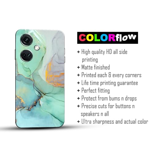 Image of COLORflow Polycarbonate Back Cover Compatible with OnePlus Nord CE 3 5G | Beautiful Green Marble | Designer Printed Hard CASE Bumper Back Cover Compatible with OnePlus Nord CE 3 5G