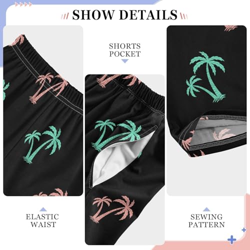 ZZXXB Palm Trees Print Boys Long Pants Soft Trousers Elastic Waist Kids Lounge Bottoms with Pockets S-XL4
