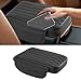 QKDS Car Armrest Cover with Storage Pockets, Waterproof Leather Center Console Protector, Leather Memory Foam Car Armrest Booster Pads Suitable for Most Vehicles, SUVs, Trucks, Cars(Black)