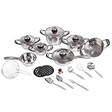 SET BATTERIA DI PENTOLE 23 PEZZI IN ACCIAIO INOX INDUZIONE ANTIADERENTE