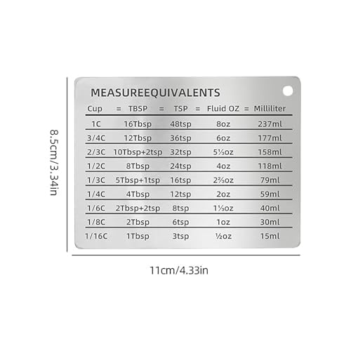 Tabla de conversión magnética para cocina y horneado miniatura 2