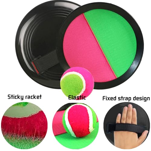 YOUYIKE Outdoor Klettballspiel für Kinder, 2 Paddel und 2 Bälle, Spaß im Freien Spiel Fangball-Spiel, Draußen Strand Spielzeug Spiele 2 3 4 5 6 7 8 9 10 Jahre Mädchen Jungen Junge Ostern Geschenke