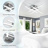 Tealight Lampa sufitowa LED, żyrandol do sypialni, zakrzywiona konstrukcja sufitowa, nowoczesna lampa sufitowa LED, 24 W 2700 lm, 6500 K, zimna biel do przedpokoju, salonu, kuchni