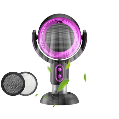 Yolispa Portable Extractor Fan Kitchen, Desktop Cooker Hood with 2 Speed Adjustment and Removable and Washable Filter, Wireless Range Hood for Home, Office, Kitchen, Desk, and Travel (Purple)