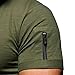Men's Muscle V Neck Gym Workout T Shirt Arm Stitching Zipper Pocket Tee Top Fashion Casual Slim Fit Short Sleeve (Army Green 1,US Size XXL Asia 3XL)