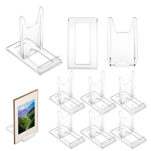 DGHOME 6 Set Acrylic Plate Stands, Clear Display Stand Adjustable Clear Acrylic Plastic Display Stands Easel Multifunctional Display Holder for Photos, Place Cards, Phones, Books (11.2x10.5x6cm)