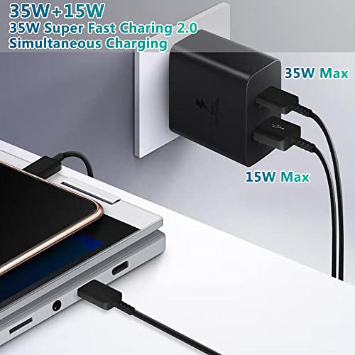 Samsung 35W Dual Port Wall Charger Usb C Adapter, (35W+15W) Super Fast Charging Block Charger Samsung Galaxy S22 S23 S21 Ultra/S21/S21+/S20/S20+/S20 Ultra/Note 10/Note10+/ Galaxy Buds Watch, Ep-Ta220 #TOP5
