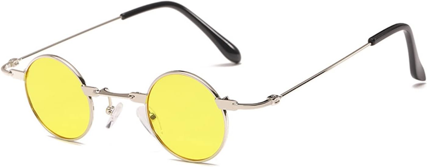 Small Round Sunglasses Women Men UV400 Metal Designer Punk Sun Glasses Steampunk Vintage Goggles Black Shades New