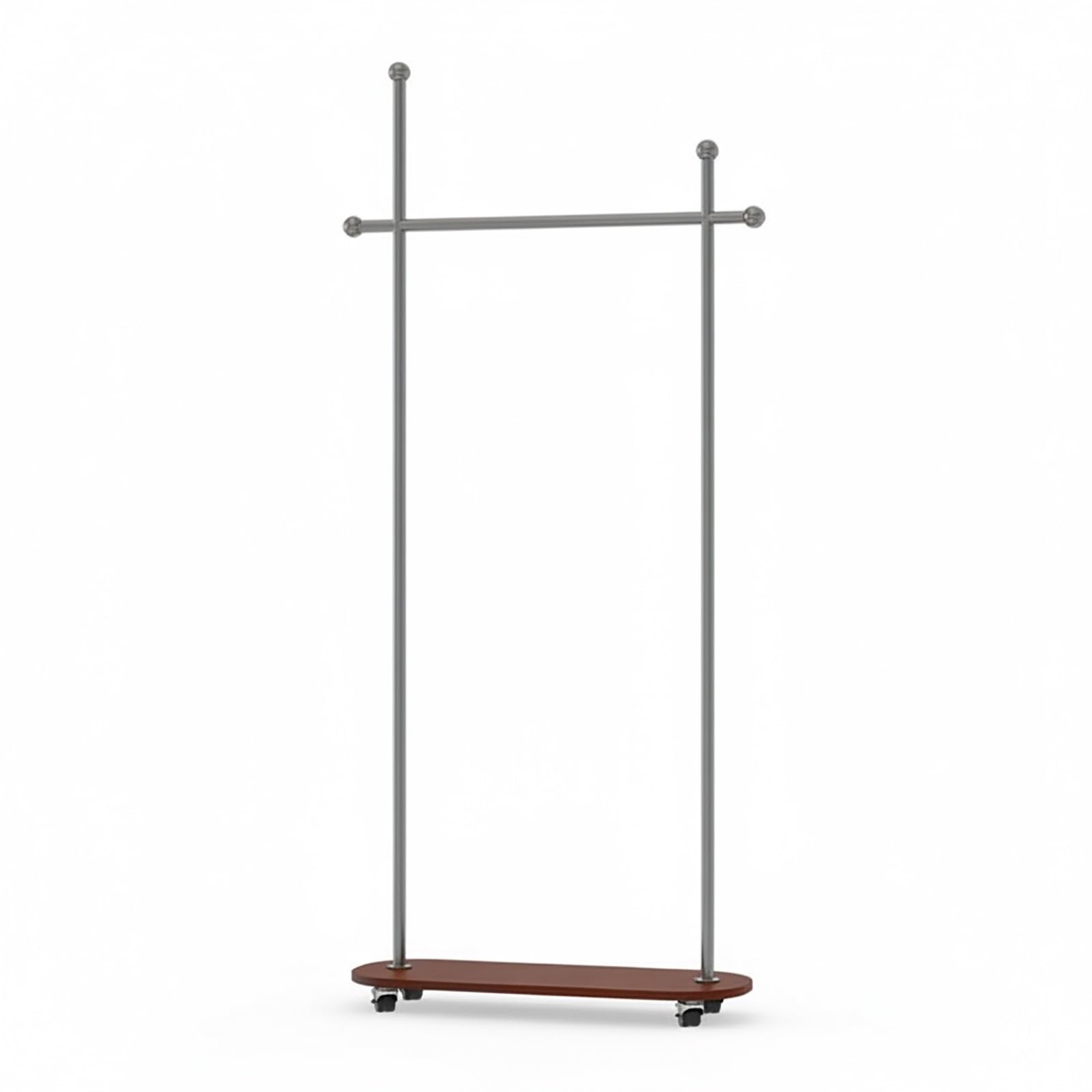 FGXHHS Freestanding Hall Tree with Metal Coat Rack, Sto Mesh Shelf & Caster Wheels, Capaci for Hanging Clothes, Coats Dresses (Walnut, 22.05" x 11.81" 75.59")