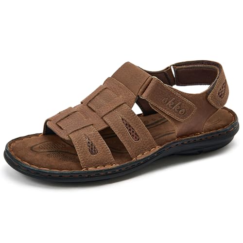 Image of OKKO Mens Leather Sandals Open Toe Athletic Fisherman Sandal Casual Summer Outdoor Shoes for Men