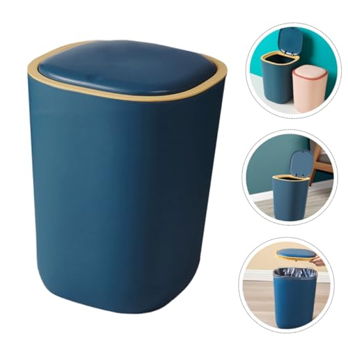 Caneca de basura pequeña rectangular 5 L color azul miniatura 7