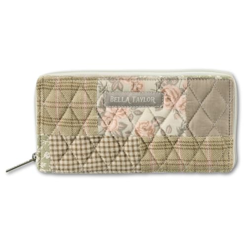 Bella Taylor Slim Card Wallet for Women, Cameo Rose Patchwork