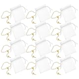 MUSISALY Pulsera Rosario Miniatura 12 Piezas Cruz de Perlas para Regalos de Comunión y Bautizo en Aleación Dorada para Mujer en Eventos Religiosos