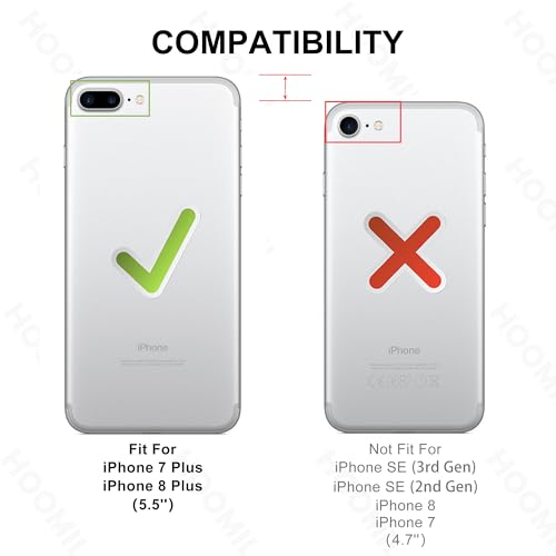 Image of HOOMIL Case for iPhone 7 Plus /iPhone 8 Plus, Anti-Yellowing, Clear