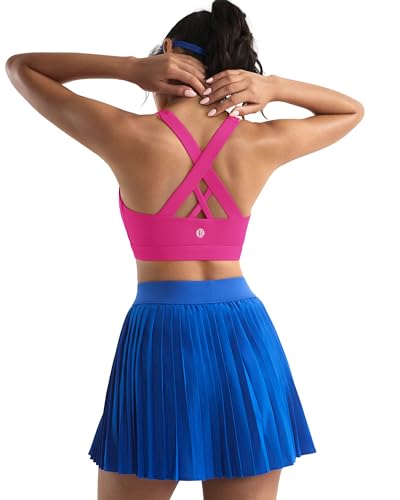 Image of RUNNING GIRL Sports Bras for Women,Padded Strappy Sports Bras Criss-Cross Back Medium Support Sports Bras with Removable Cups