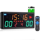 Tellegloww Electronic Basketball Scoreboard Portable Digital Scoreboard with Remote Tabletop LED Score Keeper with Timer Clock for Volleyball Baseball Table Tennis Indoor Sports Games