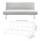 Trintion Sofa Bed Cover Armless 2/3 Seater Elastic Sofa Cover Polyester Spandex Stretch Futon Slipcover Protector (Grey, L) - Image 4