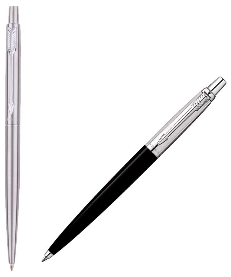 Parker Classic Stainless Steel CT Ball Pen Jotter Standard CT Ball Pen (Black)