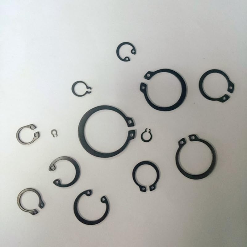 225PCS Circlip Set Retaining E-Type Circlip Lock Snap Retaining Ring Assortment Set Holes Shaft Collar Washer - (Color: black)