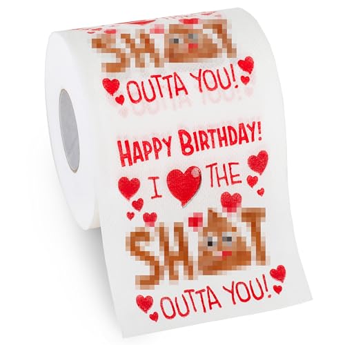 Large Gag Toilet Paper Roll by Aliza | Husband Birthday Gift Happy Birthday Toilet Paper for Men Boyfriend Wife Girlfriend Friend Sister Brother - Birthday Gift for Him Her