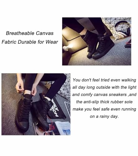 Anime MHA Shoes Unisex Canvas Sneakers High Top Lace ups Bakugou Katsuki Todoroki Shoto Hawks Dabi Shoes, Black 2, 9 Women/7.5 Men - Image 3