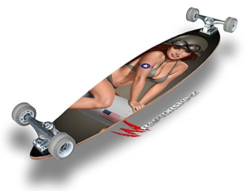 Missle Army Pinup Girl - Decal Style Vinyl Wrap Skin fits Longboard Skateboards up to 10