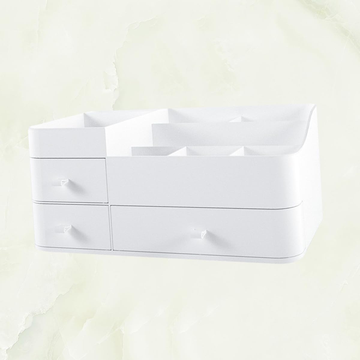 Gatuida Organizzatore per Trucco da Tavolo in Plastica Pp con Cassetti e Scomparti Multipli, Scatola Porta Cosmetici e Rossetti per Uso Domestico Bianco