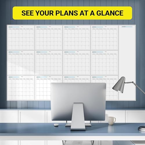 Planificador anual reutilizable y calendario de pizarra para pared 3