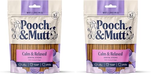 Pooch & Mutt - Dental Sticks für Hunde mit Hanf & Salbei, 251g Packung (Packung mit 2)
