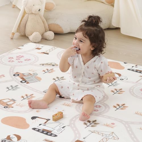Image of 1.3 inch Thick Baby Floor Play Mat 50x50 Playpen Mat Memory Foam Kids Rug(Car)