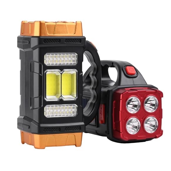 Lanterna Holofote Led Recarregável USB Energia Solar Super Potent...