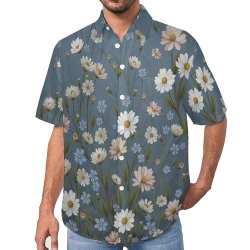 Chemise homme manches courtes 3D plantes de jardin du S au 7XL