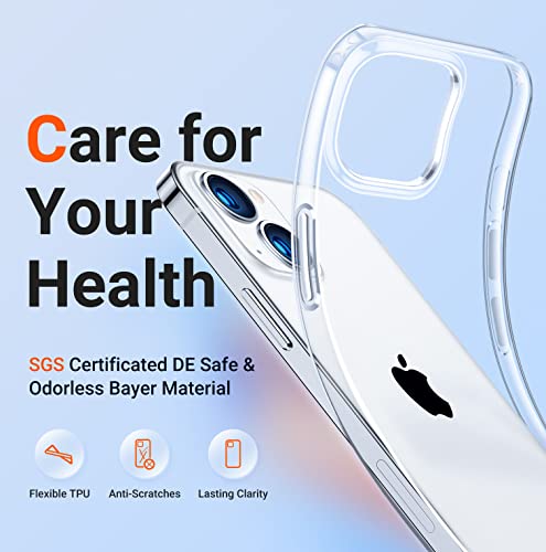 Torras TS-IP13-6.1-SE-CL-US Iphone 13 Case Clear, Blooming Original Beauty [Upgraded Military Drop Protection] Phone Cases Soft Tpu Ultra Thin Slim Shockproof Protective Iphone 13 Case thumb #2