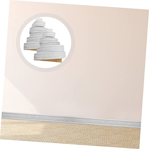 Homoyoyo 2 Rolos De Rodapé Decoração De Escritório Fita De Calafetagem Papel De Parede Floral Decalq