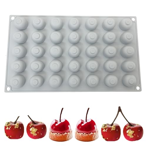 duoyif Moule En Silicone Mousse à Fruits, Moule à Cerises, Moule à Gâteau En Silicone 3D Fruits, Moule Fruits Silicone Pour Dessert Gâteau Décor Mousse Pudding Mousse Dôme (Cerise)