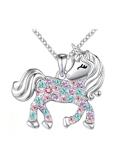 HUVZOR 1 pieza Niñas Collares con Colgante, Collar de Caballo