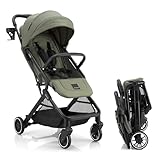 Gromast Compact Fold Baby Stroller, Lightweight Travel Toddler Stroller with One-Click Fold, Extendable UPF50+ Canopy, Cup Holder, UV Protected and Waterproof, One-Hand Folding - Green