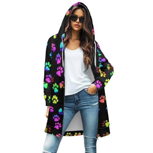 Women's Hooded Midi Cardigan Lightweight Full Zip Open Front Long Cardigan Jacket Coat Outwear with Pockets S-3XL2