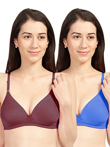 Image of SONARI Omania Womens Non-Padded Cotton Polyester Bras - Solid, Non-Wired, Medium Coverage, Hand Washable (Pack of 2)