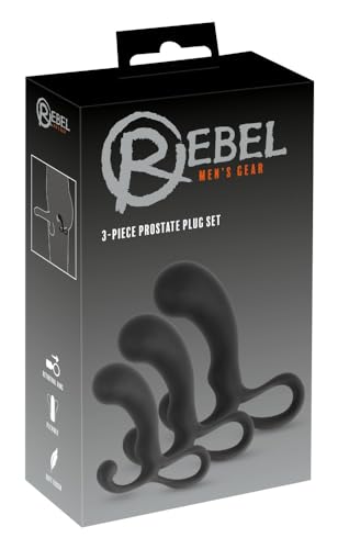 Ensemble de plugs de prostate progressifs Rebel 3 pièces silicone noir