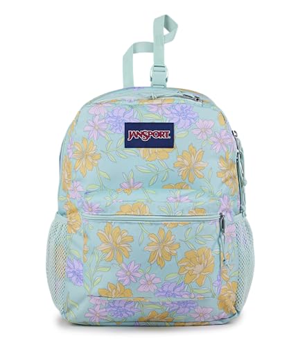 Image of JanSport Central Adaptive Backpack - Wheelchair & Walker Compatible, Tuck-Away Shoulder Straps, Adjustable Backrest Loops & Anchor Straps, Iconic Design, Faded Floral Fresh Mint