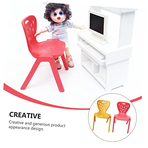 ibasenice Suporte De Mini Cadeira 2 Peças De Para Casa De Bonecas Para Móveis Miniaturas De Móveis P