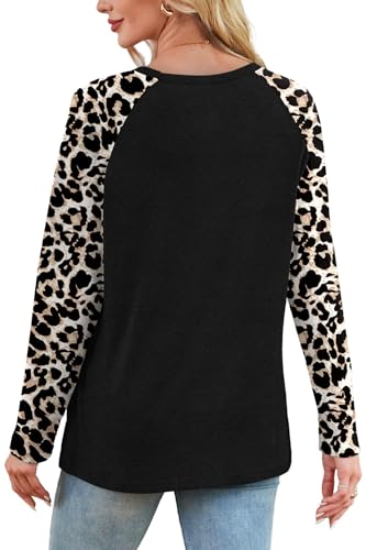 Image of OFEEFAN Long Sleeve Shirts for Womens Fall Fashion 2026 Crewneck Oversized Sweatshirt Tunic Tops to Wear with Leggings