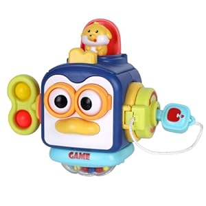 Montessori Busy Board Sensory Toys for 1-2 Year Old Toddlers: Activity Cube, Baby Fidget, Travel and Airplane Educational Learning Toys – Gift for 12-18 Month Old