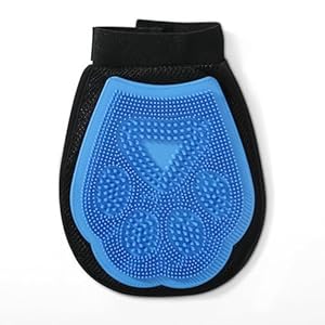 Wags & Wiggles Dual Sided Dog Grooming Glove with Rubber Paw - 2-in-1 Grooming Glove | Fun Dog Grooming Tool for Brushing, Massaging, and Scrubbing | Velour Side Acts as Fur Remover Wags Wiggles Dual Sided Dog Grooming Glove with Rubber Paw 2 in 1 Grooming Glove Fun Dog Grooming Tool for Brushing Massaging and Scrubbing Velour Side Acts as Fur Remover