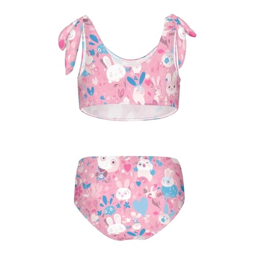 KLL Pink Glittering Girls' Two Piece Bikini Sets Quick-Dry Swimming Bathing Suit Bathing Suit2