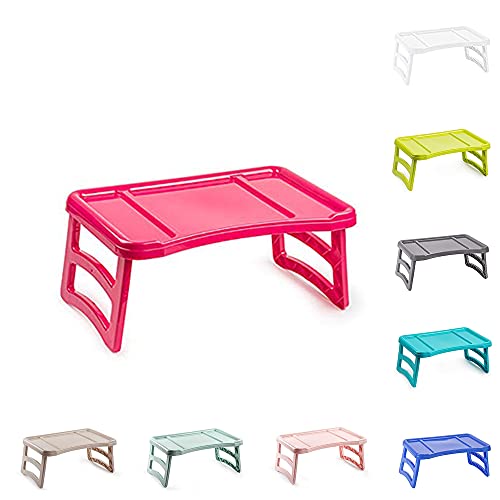 plastific Table pliante avec pieds pour petit déjeuner ou déjeuner au lit | 51 x 33 cm, taille unique (fuchsia)
