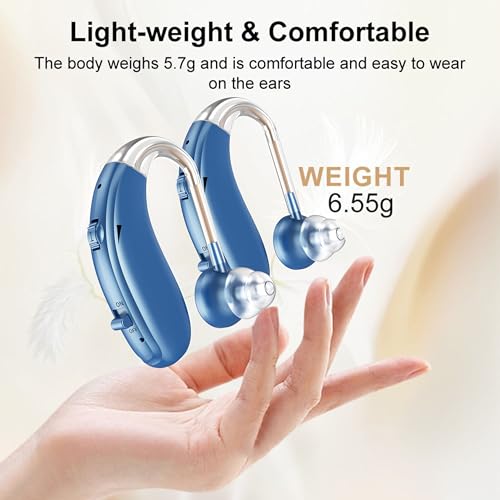 Image of Fastwell F27-2 Unit For Both Ear Rechargeable Hearing Aids for Adults with Hearing Loss, Mild To Moderate, Noise Reduction Ear Machine, (Blue-Pair) 1-Year Warranty